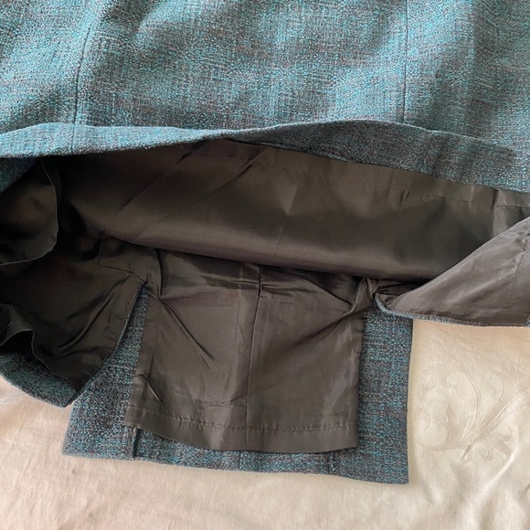 Ann Taylor Women's Teal/Black Mini Pencil Skirt Size 10 Straight Short Lined - Picture 8 of 14